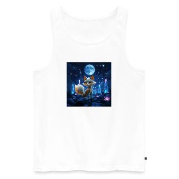 Neon Lunar Fox - Men's Premium Organic Tank Top - white - Front - Michal (187cm)