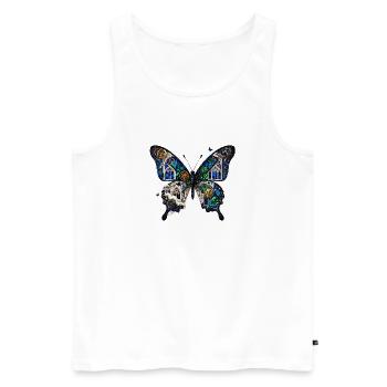 Steampunk Cathedral Butterfly - Men's Premium Organic Tank Top - white - Front - Michal (187cm)