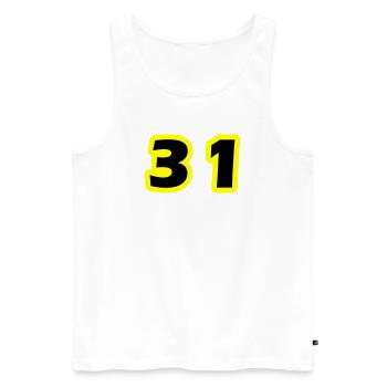 Symbole du chiffre 31 - Débardeur bio Premium Homme - blanc - Devant - Michal (187cm)