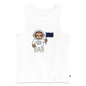 Aventure de paresseux de l’espace - Débardeur bio Premium Homme - blanc - Devant - Michal (187cm)