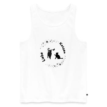 Moon Magic Cat Love - Men's Premium Organic Tank Top - white - Front - Michal (187cm)