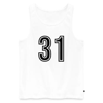 Symbole du chiffre 31 - Débardeur bio Premium Homme - blanc - Devant - Michal (187cm)