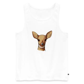 Tête de daim graphique pastel - Débardeur bio Premium Homme - blanc - Devant - Michal (187cm)