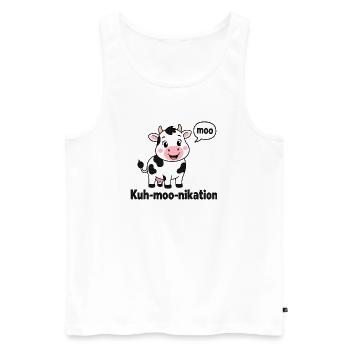  Kuh Moo Nikation Lustige Kuh Für Kinder Bauernhof - Männer Premium Bio Tank Top - Weiß - Vorne - Michal (187cm)