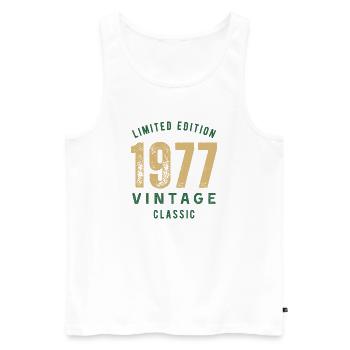 Limited Edition 1977 Vintage Classic Birthday Year - Men's Premium Organic Tank Top - white - Front - Michal (187cm)