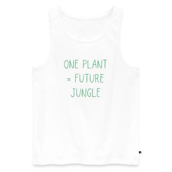 Une Plante Future Jungle | Amateur de plantes drôle - Débardeur bio Premium Homme - blanc - Devant - Michal (187cm)