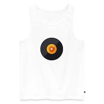 Cartoon Vinyl Record - Men's Premium Organic Tank Top - white - Front - Michal (187cm)