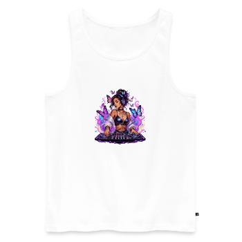 Night DJ in with butterfly flair - Men's Premium Organic Tank Top - white - Front - Michal (187cm)