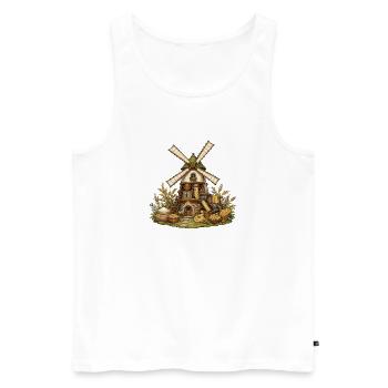 Corn windmill with grain and honey - Men's Premium Organic Tank Top - white - Front - Michal (187cm)