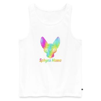 Sphynx Mama - Men's Premium Organic Tank Top - white - Front - Michal (187cm)