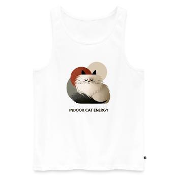 Design d’illustration rétro énergétique pour chats d’intérieur - Débardeur bio Premium Homme - blanc - Devant - Michal (187cm)