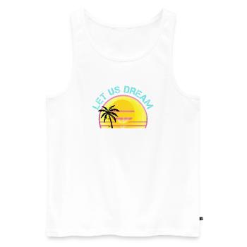 Let Us Dream Sunset Palm Retro and vintage mix for - Men's Premium Organic Tank Top - white - Front - Michal (187cm)
