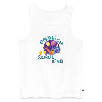 Schulkind  - Männer Premium Bio Tank Top - Weiß - Vorne - Michal (187cm)