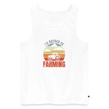 I'd rather be on the farm - Men's Premium Organic Tank Top - white - Front - Michal (187cm)