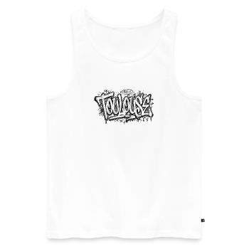 Toulouse Graffiti Hip Hop - Débardeur bio Premium Homme - blanc - Devant - Michal (187cm)