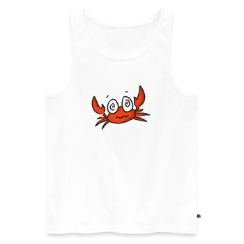 Dessin animé de crabe rouge aux grands yeux - Débardeur bio Premium Homme - blanc - Devant - Michal (187cm)