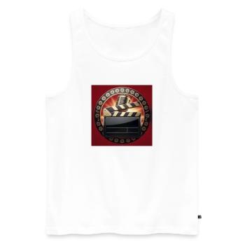 Retro Cinema Clapboard - Men's Premium Organic Tank Top - white - Front - Michal (187cm)