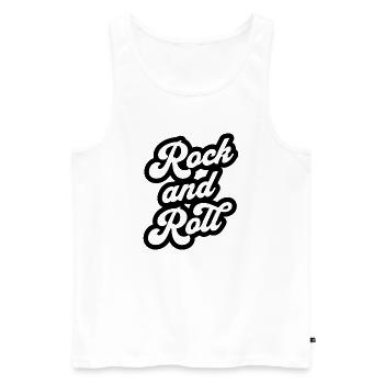 Rock and Roll - Men's Premium Organic Tank Top - white - Front - Michal (187cm)