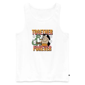 Together Forever Buddies - Men's Premium Organic Tank Top - white - Front - Michal (187cm)