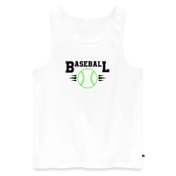 Balle de baseball néon avec points illuminés - Débardeur bio Premium Homme - blanc - Devant - Michal (187cm)