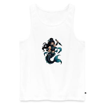 Sirène ninja de la mer - Débardeur bio Premium Homme - blanc - Devant - Michal (187cm)