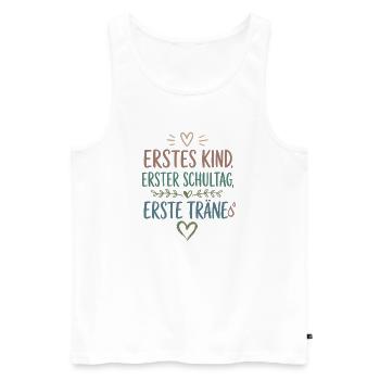 Erstes Kind Erster Schultag Einschulung 2026 - Männer Premium Bio Tank Top - Weiß - Vorne - Michal (187cm)