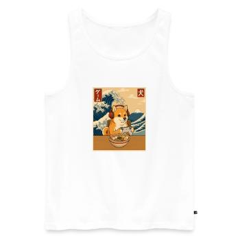 Kawaii Gamer Shiba Inu Ramen Anime - Men's Premium Organic Tank Top - white - Front - Michal (187cm)