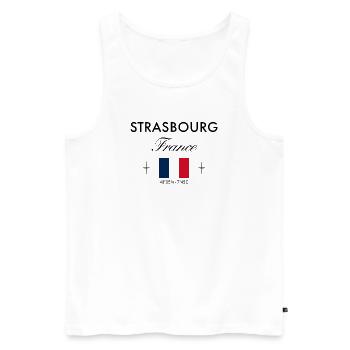 Straßburg Frankreich Koordinaten Reise Souvenir - Männer Premium Bio Tank Top - Weiß - Vorne - Michal (187cm)