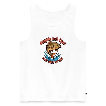 Petri Heil Papa - Männer Premium Bio Tank Top - Weiß - Vorne - Michal (187cm)