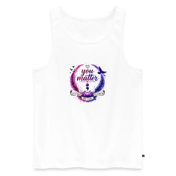 You Matter: Keep Going Circle - Men's Premium Organic Tank Top - white - Front - Michal (187cm)