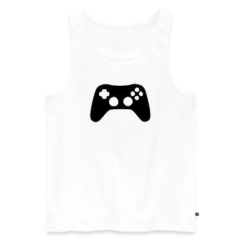 Gamer Gaming Gift - Men's Premium Organic Tank Top - white - Front - Michal (187cm)
