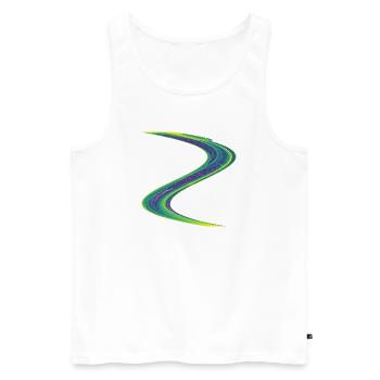 Glowing Drift – Strange Attractor - Men's Premium Organic Tank Top - white - Front - Michal (187cm)