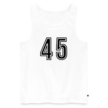 Symbole du chiffre 45 - Débardeur bio Premium Homme - blanc - Devant - Michal (187cm)