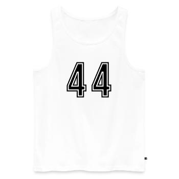44 Zahl symbol - Männer Premium Bio Tank Top - Weiß - Vorne - Michal (187cm)