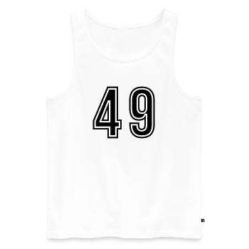 Symbole du chiffre 49 - Débardeur bio Premium Homme - blanc - Devant - Michal (187cm)