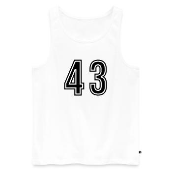 43 Number symbol - Men's Premium Organic Tank Top - white - Front - Michal (187cm)