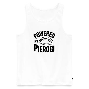 Powered By Pierogi - Men's Premium Organic Tank Top - white - Front - Michal (187cm)