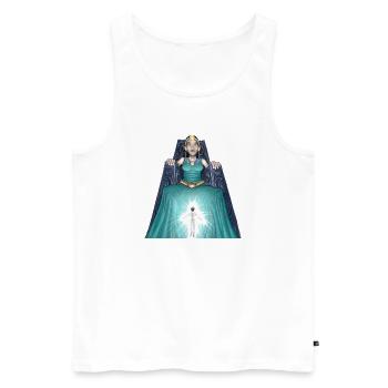 Reine mystique lumineuse sur trône - Débardeur bio Premium Homme - blanc - Devant - Michal (187cm)