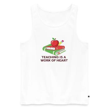 Conception de l’école Teacher Heart Work - Débardeur bio Premium Homme - blanc - Devant - Michal (187cm)
