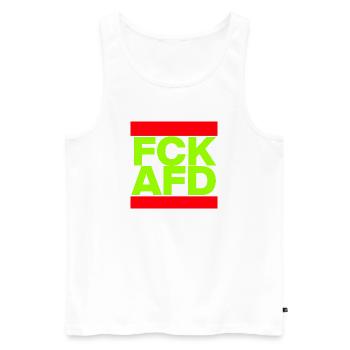 FCK AFD, NIE WIEDER IST JETZT, NO NZS, NO AFD - Men's Premium Organic Tank Top - white - Front - Michal (187cm)