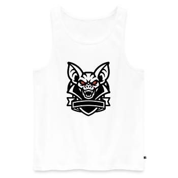 Fledermaus Maskottchen Logo - Männer Premium Bio Tank Top - Weiß - Vorne - Michal (187cm)