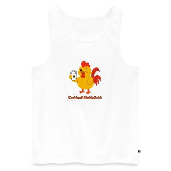 Hahn Kaffee Natürlich - Männer Premium Bio Tank Top - Weiß - Vorne - Michal (187cm)