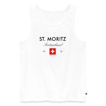 St. Moritz Schweiz Koordinaten Reise Souvenir - Männer Premium Bio Tank Top - Weiß - Vorne - Michal (187cm)