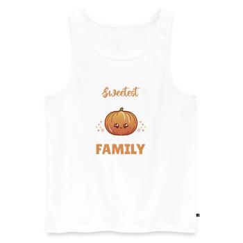 Halloween Pumpkin - La citrouille la plus douce de la famille - Débardeur bio Premium Homme - blanc - Devant - Michal (187cm)