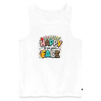 Happy to See Your Face - Men's Premium Organic Tank Top - white - Front - Michal (187cm)