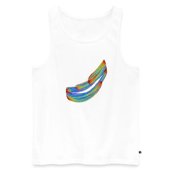 Silk Tracks of Chaos – Chaos Theory - Men's Premium Organic Tank Top - white - Front - Michal (187cm)
