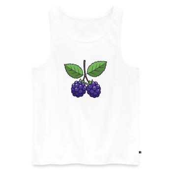 Costume de mûre Baies de Carnaval Violet - Débardeur bio Premium Homme - blanc - Devant - Michal (187cm)