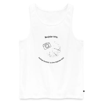 Baujahr 1976 - Männer Premium Bio Tank Top - Weiß - Vorne - Michal (187cm)
