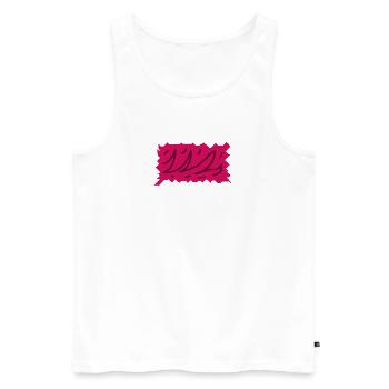Farbexplosion Rosa Linien - Männer Premium Bio Tank Top - Weiß - Vorne - Michal (187cm)