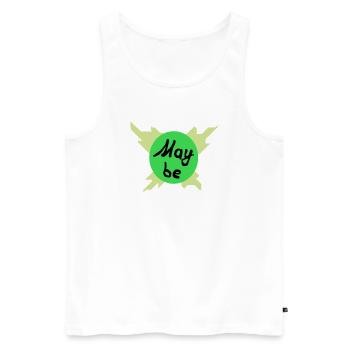 May be – Grüner Kreis Grafik - Männer Premium Bio Tank Top - Weiß - Vorne - Michal (187cm)